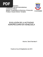 Evolución de La Actividad Agropecuaria en Venezuela