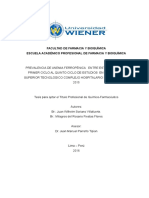 Anemia Ferropénica en Estudiantes de Nivel Superior