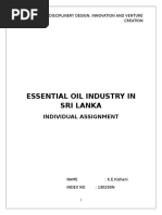 Essential Oil Industry in Sri Lanka: Individual Assignment