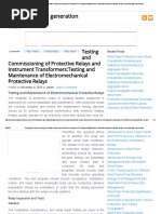 Testing and Commissioning of Protective Relays and Instrument Transformers - Testing and Maintenance of Electromechanical Protective Relays - Electrical Power Generation