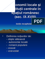 Autonomii Locale Şi Instituţii Centrale Recapitulare