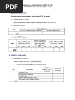 Annual Accomplishment Report Format For CY 2016