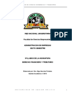 Silabo de Derecho Financiero Tributario