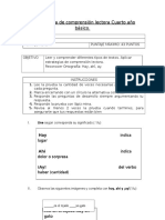 Prueba de Comprensión Lectora Cuarto Año Básico