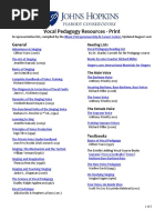 Vocal Pedagogy Resources-Print