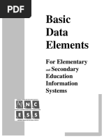 Basic Data Elements - For Elementary and Secondary Education Information Systems