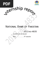 Ational ANK OF Akistan: Manzoor Hussain BBA .............. 8 Semester