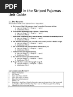 The Boy in The Striped Pajamas Unit Plan