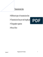 Transmission Line Different Types of Transmission Line Transmission Line Per Unit Length Parameters Telegrapher Equation Power Flow