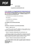 Ley #28749 - Ley General de Electrificación Rural