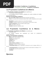 Ejemplos de Propiedades Cualitativas y Cuantitativas