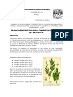 Cromatografía en Columna "Pigmentos Clorofílicos de La Espinaca"