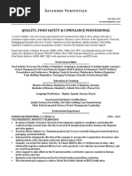 VP Food Safety Quality in Los Angeles CA Resume Sayandro Versteylen