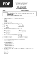 ITFE1 - Analytic Geometry: Bukidnon State College Mathematics Division Malaybalay City, Bukidnon