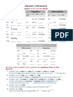 Present Continuous Worksheets