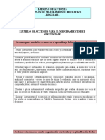 Ejemplos de Acciones de Lenguaje 2 para El Pme