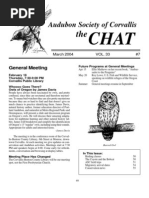 March 2004 Chat Newsletter Audubon Society of Corvallis