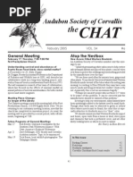 February 2005 Chat Newsletter Audubon Society of Corvallis