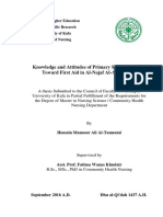 Knowledge and Attitudes of Primary School Teachers Toward First Aid in Al-Najaf Al-Ashraf City Thesis 2016