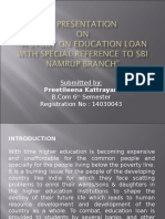 A Study On Education Loan With Special Reference To SBI Namrup Branch