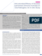 Anti-Microbial Efficacy of Soursop Leaf Extract (Annona Muricata) On Oral Pathogens An In-Vitro Study