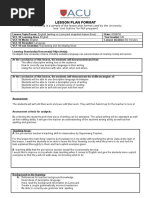 Lesson Plan Format: The Following Is A Sample of The Lesson Plan Format Used by The University