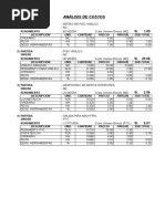 Analisis de Costos y Valorizaciones