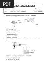 Limestone Academy: (Subject Test On REVERSIBLE REACTIONS)