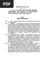 RA 1199 (Agricultural Tenancy Act of The Philippines)