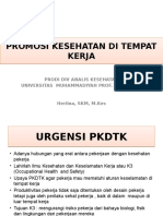 Promosi Kesehatan Di Tempat Kerja