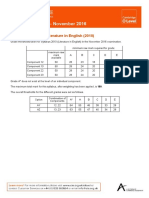 Grade Thresholds - November 2016: Cambridge O Level Literature in English (2010)