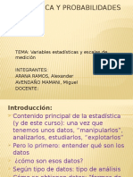 Variables Estadísticas y Escalas de Medición