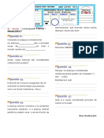 Prova Ed. Física 8° Ano Maio 2017