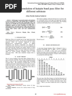 Design and Simulation of Hairpin Band Pass Filter For Different Substrate