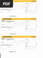 FHB Checking Account Deposit Slip