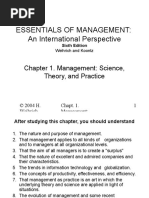 Essentials of Management: An International Perspective: Chapter 1. Management: Science, Theory, and Practice