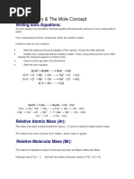 Stoichiometry & The Mole Concept: Writing Ionic Equations