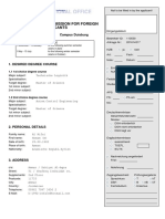 Application For Admission For Foreign Applicants: Semester: SS 2016 Campus Duisburg