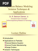 Population Balance Modeling: Solution Techniques & Applications