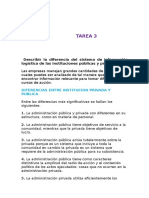 Describir La Diferencia Del Sistema de Información Logística de Las Instituciones Públicas y Privadas