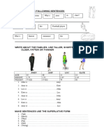 Comparatives and Superlatives Worksheet