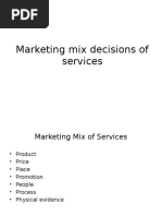 Marketing Mix Decisions of Services