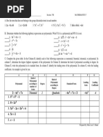 Grade 7 Math Polynomials