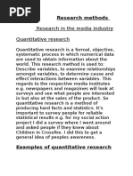 Research Methods Research in The Media Industry Quantitative Research