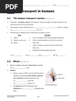 Transport in Humans: 8.1 The Human Transport System