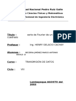 Encuentre La Serie de Fourier para El Tren de Pulsos Cuadrado