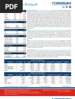 Stock Market Outlook by Mansukh Investment & Trading Solutions 29/07/2010