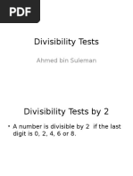 Divisibility Tests 