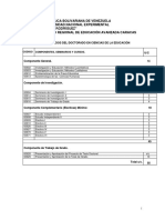 Plan de Estudio Del Doctorado en Ciencias de La Educacion