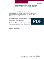 Ksu Research & Opportunity Fund 2016/17: KSU Shall Mean Kunsill Studenti Universitarji As